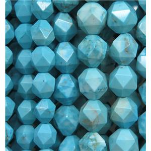 blue turquoise ball bead, faceted round, approx 8mm dia [GMLB4053-8MM]