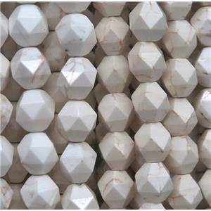 white turquoise ball bead, faceted round, approx 10mm dia [GMLB4054-10MM]