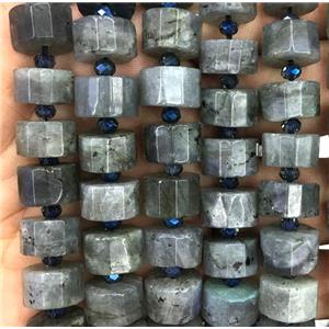 Labradorite bead, faceted heishi, approx 10-12mm [GMLB4077]