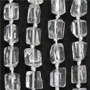 Clear Quartz chip bead, tube, polished, approx 7-9mm [GMLB4086]