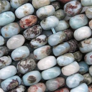 Natural Larimar Beads Smooth Rondelle B-Grade, approx 4x6mm [GMLB4109]