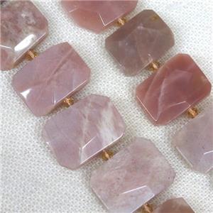 Natural Peach Moonstone Beads Faceted Rectangle, approx 15-22mm [GMLB4110]