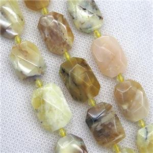 Yellow Opal Jasper beads, faceted rectangle, approx 15-22mm [GMLB4151]