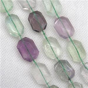 green Fluorite beads, faceted rectangle, approx 15-22mm [GMLB4153]