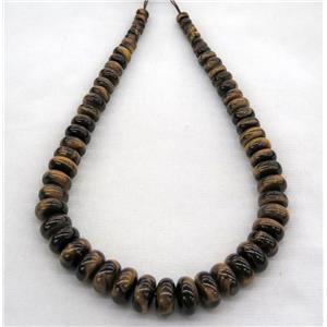 Tiger eye stone collar beads, rondelle, approx 8-18mm [GMLB4176]