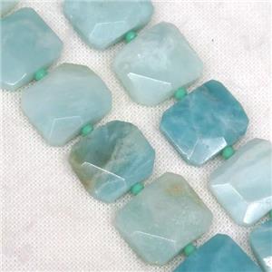 Chinese Amazonite nugget beads, faceted rectangle, approx 15-22mm [GMLB4192]