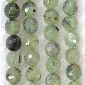 green Prehnite beads, faceted round, approx 8mm dia [GMLB4228-8MM]