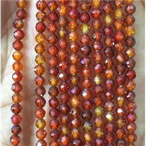 red zircon bead, faceted round, approx 2.5mm dia [GMLB4232]