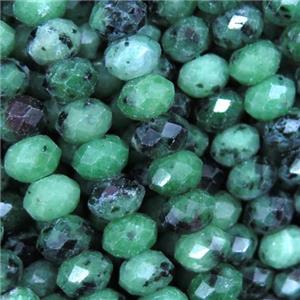 Ruby Zoisite beads, faceted rondelle, approx 4x6mm [GMLB4242-4X6MM]