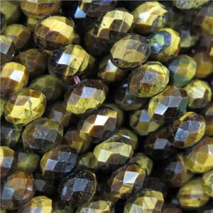 natural tiger eye stone beads, faceted rondelle, approx 5x8mm [GMLB4245-5X8MM]