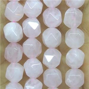 faceted round Rose Quartz ball beads, approx 8mm dia [GMLB4272-8MM]