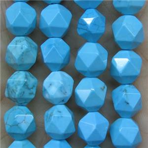 Natural Turquoise beads ball, blue treated, starcut, approx 6mm dia [GMLB4274-6MM]