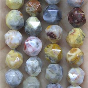 faceted round yellow Crazy Agate beads ball, approx 6mm dia [GMLB4277-6MM]