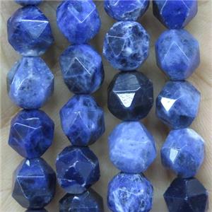 faceted round Blue Sodalite ball beads, approx 6mm dia [GMLB4278-6MM]
