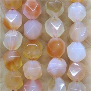 faceted round red agate beads ball, approx 6mm dia [GMLB4282-6MM]