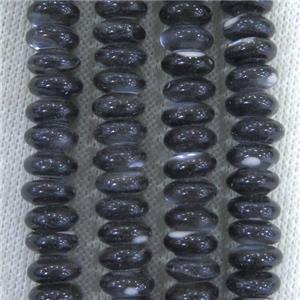 black pearl Shell rondelle beads, approx 5x10mm [GMLB4338]