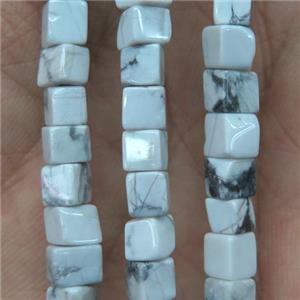 white howlite turquoise cube beads, approx 4x4x4mm [GMLB4379]