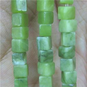 olive Taiwan Jade cube beads, approx 4x4x4mm [GMLB4389]