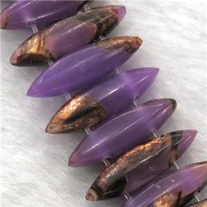 purple Imperial Jasper oval beads with broznite, approx 22mm wide [GMLB4392]