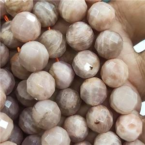 peach SunStone beads ball, faceted round, approx 10mm dia [GMLB4401-10MM]