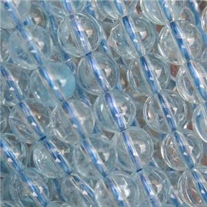 natural Topaz beads, round, lt.blue, approx 5mm dia [GMLB4403-5MM]
