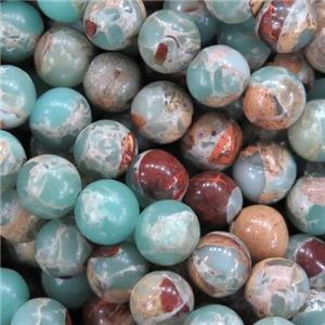 round blue Imperial Jasper beads, synthetic, approx 12mm dia [GMLB4404-12MM]