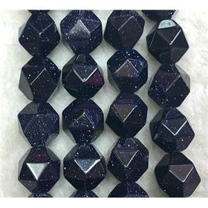 blue sandstone ball beads, starcut, faceted round, approx 8mm dia [GMLB4409-8MM]