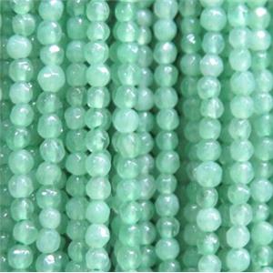 tiny jade bead, faceted round, dye green, approx 2mm dia [GMOT1011]