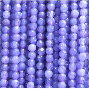 tiny jade bead, faceted round, dye lavender, approx 2mm dia [GMOT1012]