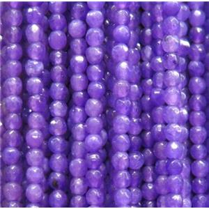 tiny jade bead, faceted round, dye purple, approx 2mm dia [GMOT1016]