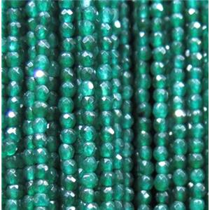 tiny jade bead, faceted round, dye peacock green, approx 2mm dia [GMOT1019]