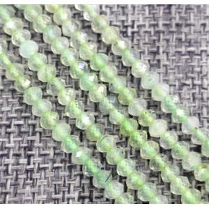 green Prehnite beads, faceted rondelle, approx 3x5mm [GMOT1025]