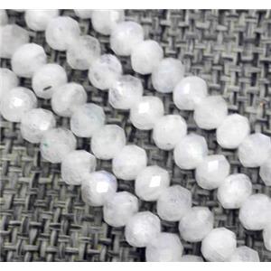 natural white MoonStone beads, faceted rondelle, approx 3x5mm [GMOT1027]
