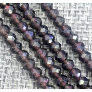 smoky quartz bead, faceted rondelle, approx 3x5mm [GMOT1029]