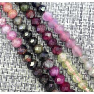 tourmaline beads, faceted rondelle, multi Color, approx 3x5mm [GMOT1030]