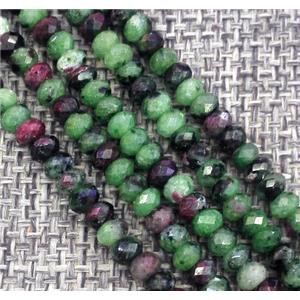 Ruby Zoisite beads, faceted rondelle, approx 3x5mm [GMOT1031]