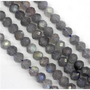 Labradorite beads, faceted rondelle, approx 3x5mm [GMOT1034]