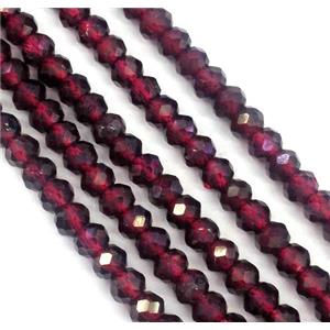 tiny red Garnet beads, faceted rondelle, approx 3x4mm [GMOT1035]