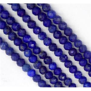 tiny Lapis Lazuli beads, faceted rondelle, blue, approx 2.5x4mm [GMOT1038]