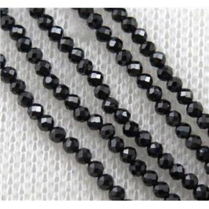 tiny black Spinel beads, faceted round, approx 2mm dia [GMOT1040]