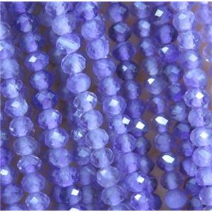 faceted rondelle Amethyst beads, tiny, purple, approx 2x3mm [GMOT1043]