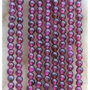 tiny round Garnet Beads, darkRed, approx 3mm dia [GMOT1051-3MM]