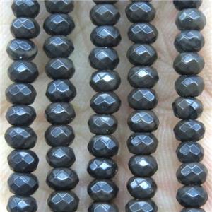 black coffee Jade beads, faceted rondelle, approx 2x4mm [GMOT1070]