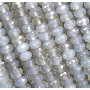 tiny gray agate beads, faceted rondelle, approx 2x4mm [GMOT1074]
