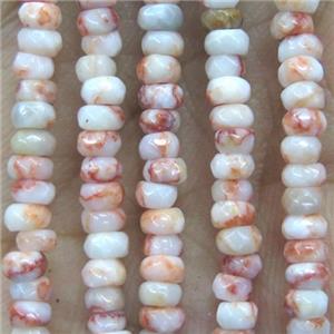 tiny Red Stripe Jasper, faceted rondelle, approx 2x4mm [GMOT1081]