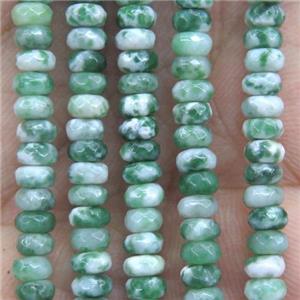tiny green spotted jasper beads, faceted rondelle, approx 2x4mm [GMOT1087]