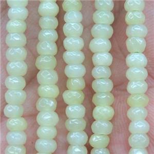 tiny lenon jade beads, faceted rondelle, approx 2x4mm [GMOT1092]