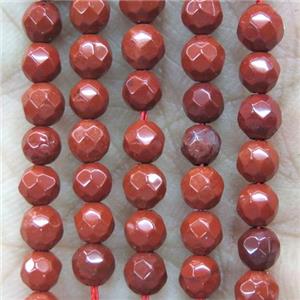 tiny red jasper beads, faceted round, approx 4mm dia [GMOT1120]