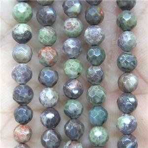 tiny multicolor Agate beads, faceted round, approx 4mm dia [GMOT1124]