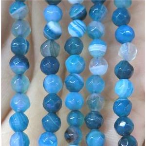 blue striped agate beads, faceted round, approx 4mm dia [GMOT858]